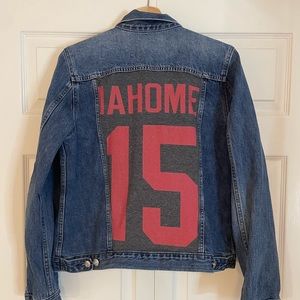 Vintage Reworked Patrick Mahomes Jersey Jacket- Super Bowl- Mens Gap Jean Jacket